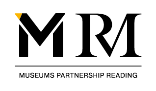 Black and white logo for Museums Partnership Reading
